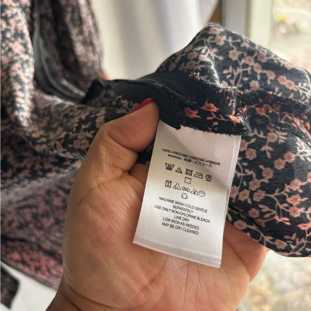 Free People Black and Pink Floral Dress